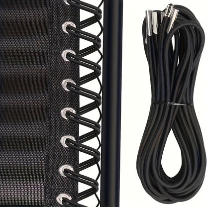 Set of 4 Replacement Bungee Cords for Zero Gravity Chairs - Strong Polyester Elastic Cords for Repairing Lounge Chairs and Beach Chairs, No Power Required, Black