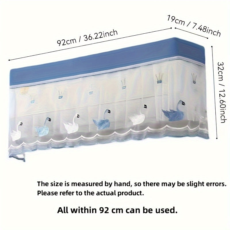 Универсальный неэлектрический пылезащитный чехол для кондиционера с ветрозащитной шторой, настенный тканевый протектор для спальни с 1 аксессуаром