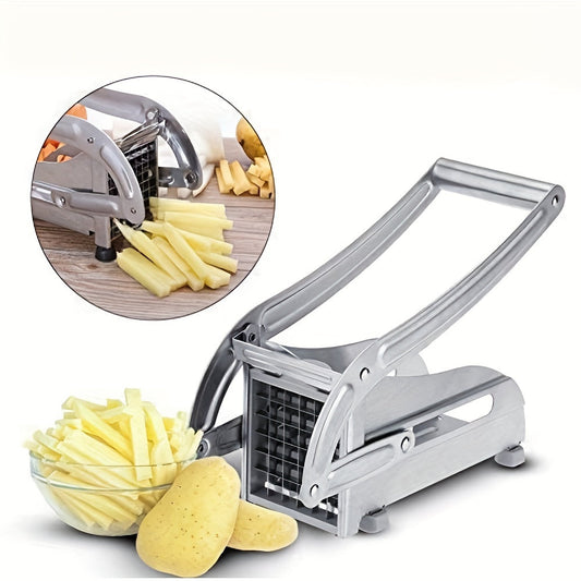 Durable Stainless Steel Cutter for Effortless Slicing, Chopping, and Dicing of Fruits, Vegetables, French Fries, and Potatoes - Rust-Resistant and Essential Kitchen Tool