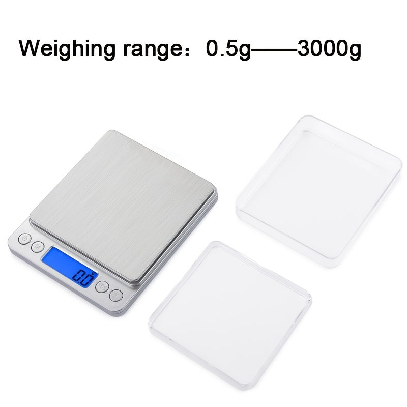 1pc Precision Digital Kitchen Scale with 0.01g Accuracy, LCD Display, Stainless Steel Base, Food-Safe Plastic, No Battery Included. Ideal for Food, Diet, and Postal Weighing. Durable and