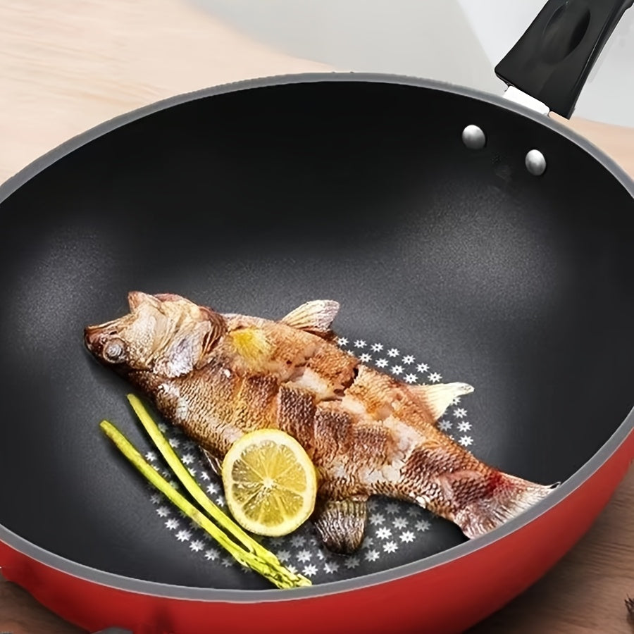 One-piece Cast Iron Frying Pan, 28-Inch Non-Stick Cookware, Smokeless Stovetop Pot for the Kitchen, Works with Induction and Gas Stoves, High-Quality Cooking Utensil for Home.