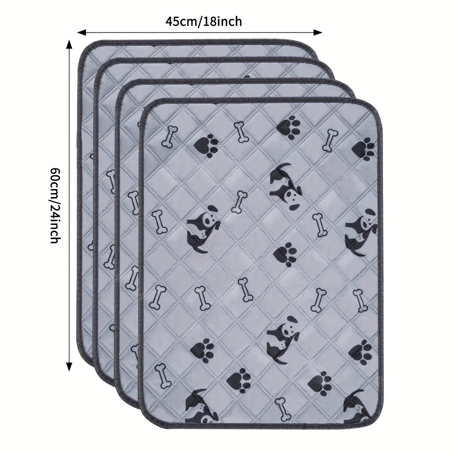 Washable Cartoon Print Dog Pee Pad for Puppies & Cats - Leak-proof, absorbent training mat. Great for kennels, cars, sofas.