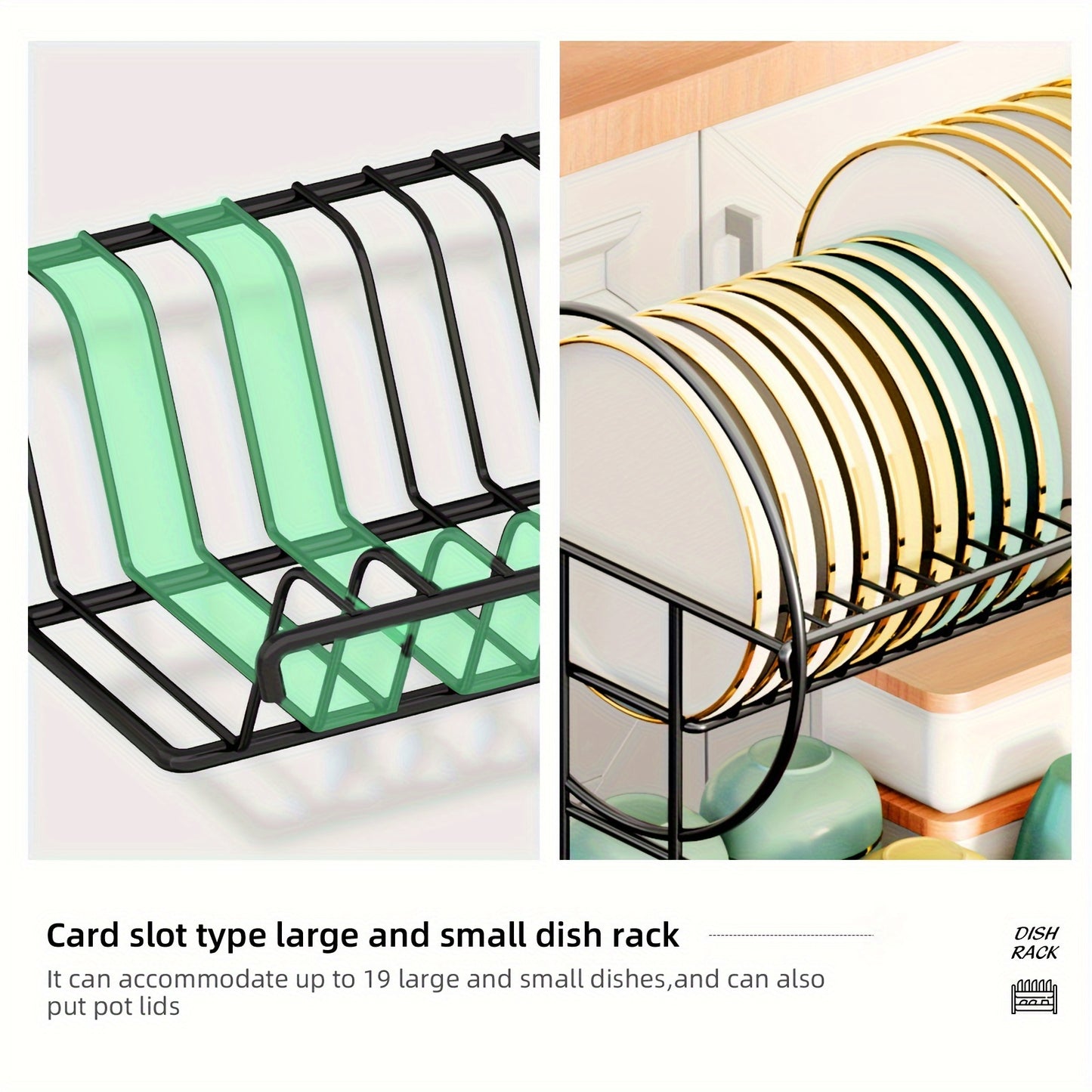 1pc Multifunctional 2-Tier Dish Drying Rack with Utensil Holders and Drainboard for Kitchen Countertop, Organize Kitchen Accessories and Save Space