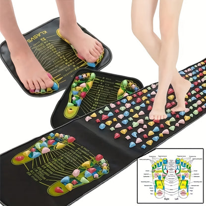 1 piece Acupressure Foot Massager Mat with Colorful Acupoint Stickers for Health and Wellness.