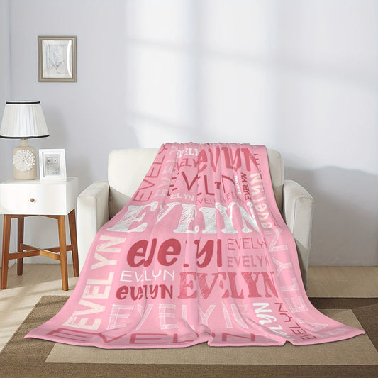 Personalized Flannel Blanket with Your Name, Made of Soft 100% Polyester, Perfect for Adults for Home, Picnics, Travel, and Bedroom Use. High-Quality Digital Printing for a Thoughtful Gift.