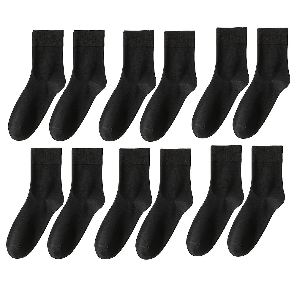 6 pairs of unisex cotton crew socks with loose-mouthed design for breathability and sweat absorption, offering soft and comfortable wear for both men and women. Trendy for business or