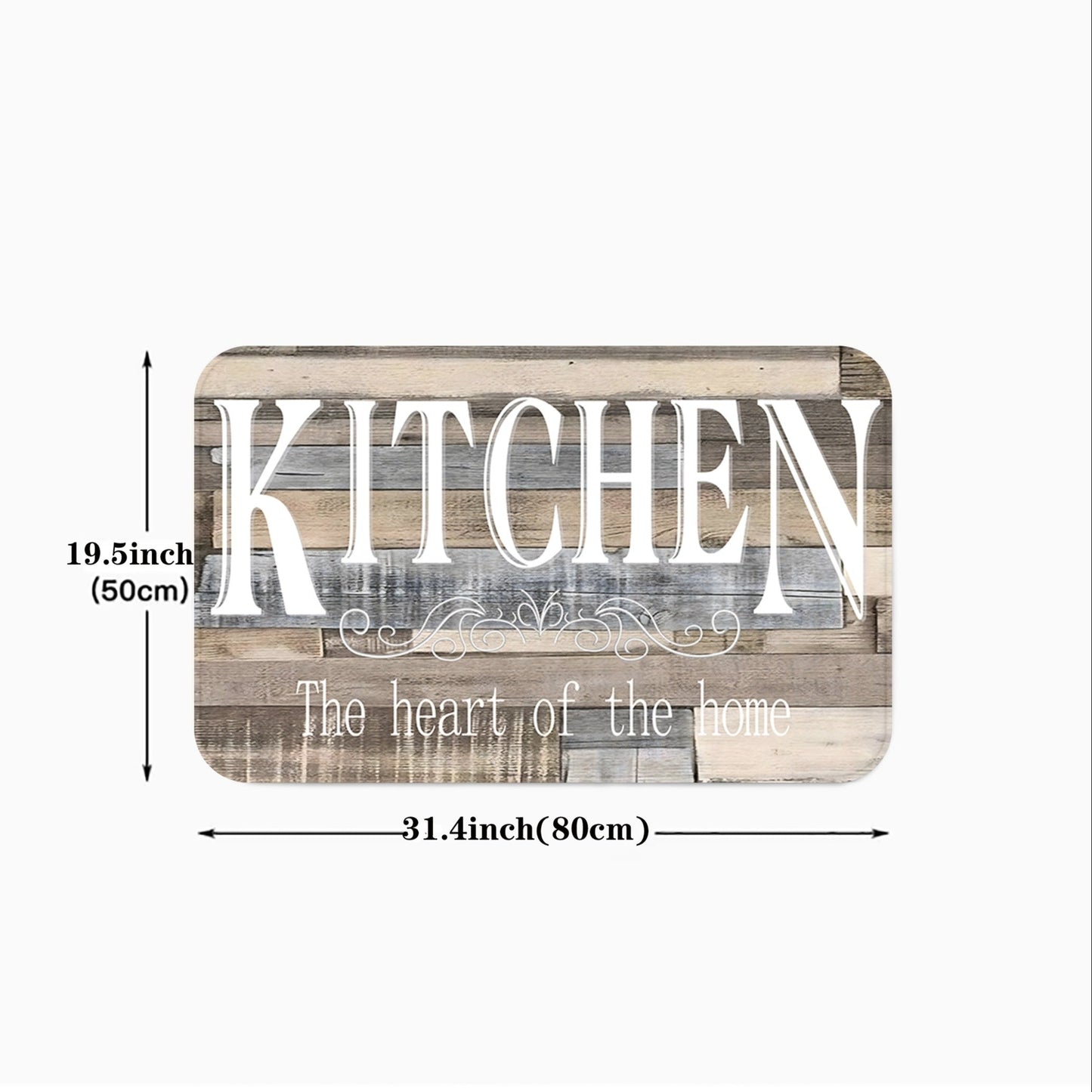 Non-Slip Oil-Proof Kitchen Mat with Creative Monogram Design - Ideal for Indoors or Outdoors Decor, Spring Room Supplies and Home Decorating