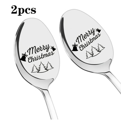 Get ready for the holiday season with our Merry Christmas stainless steel spoons! Available in sets of 2, 4, or 6, these spoons feature a long handle and are laser engraved with a festive message. Perfect for holiday gifts and themed parties.