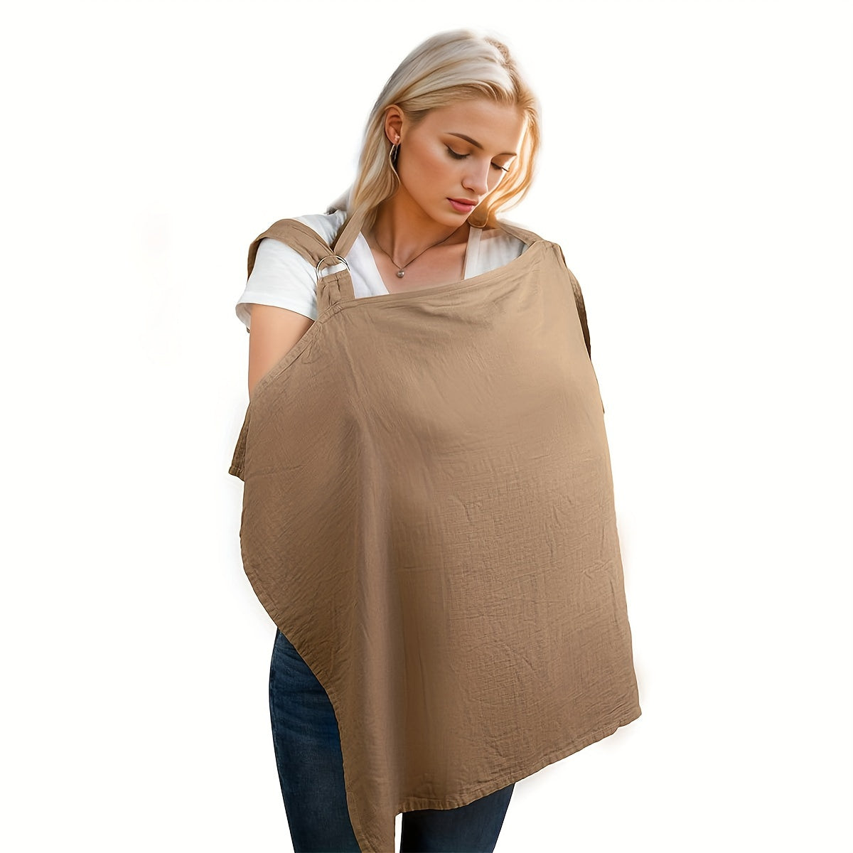 Versatile Outdoor Nursing Cover for Breastfeeding - Lightweight, Breathable, Multi-Functional. Can be used as a Car Seat Canopy, Stroller Cover, Sun Shade, Scarf, or Shower Gift. Available in Solid Colors.