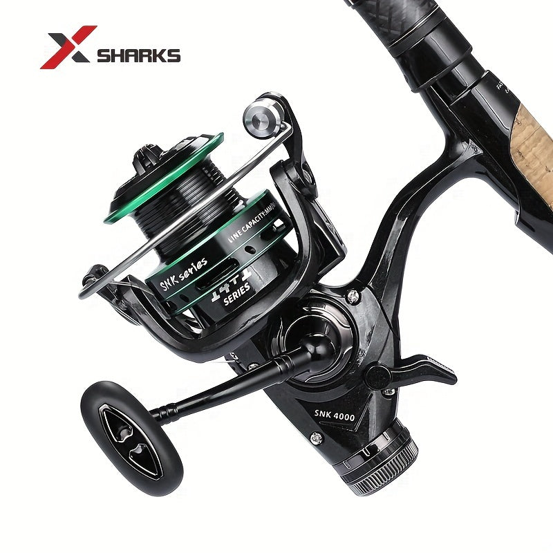 X-Sharks High-Performance Carp Fishing Reel with Ambidextrous design, 5.2:1 Gear Ratio, Durable Aluminum & Nylon Construction, Powerful Double Brake System, Ideal for Freshwater & Saltwater