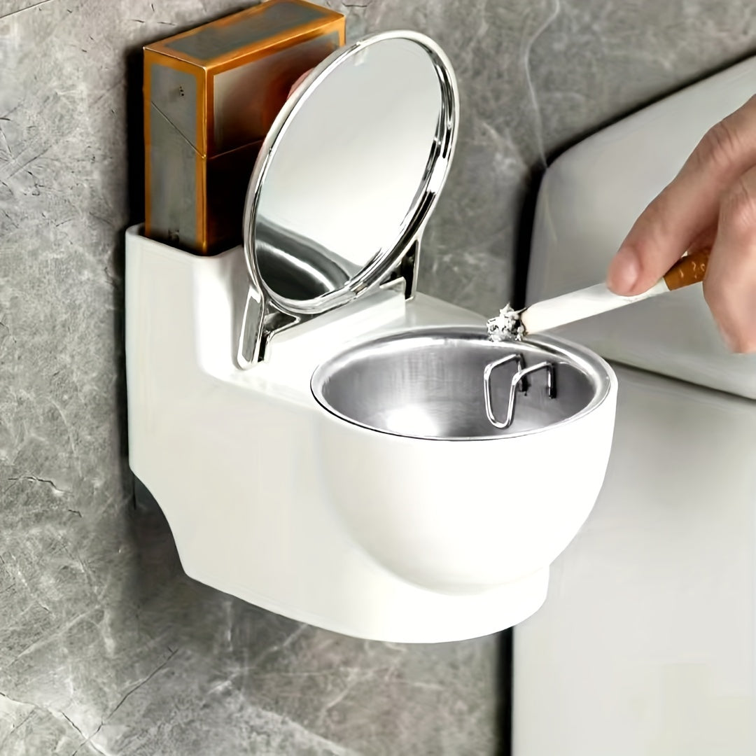 Stylish dual-purpose toilet ashtray with lid for living room or bathroom, dustproof and high-end.