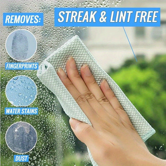 Magic Microfiber Cleaning Cloths, Set of 5 – No Streaks, No Lint, Environmentally-Friendly, Perfect for Removing Fingerprints, Water Stains, and Dust – Convenient for Use in Kitchens, Bathrooms, on Mirrors, Glass, and More. Handy Kitchen Cleaning Aid