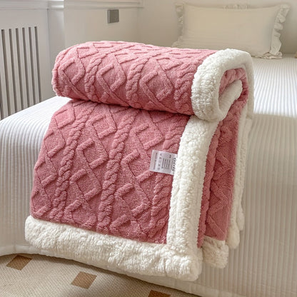 A cozy Double-Sided Fleece Bed Blanket perfect for autumn and winter, also great for staying warm during the summer with its thickened design. Ideal for all seasons and makes a wonderful Christmas gift.