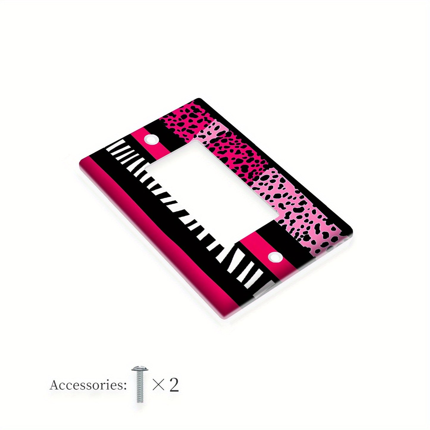 Pink Leopard & Zebra Switch Cover - Decorative Wall Plate for Home Lighting