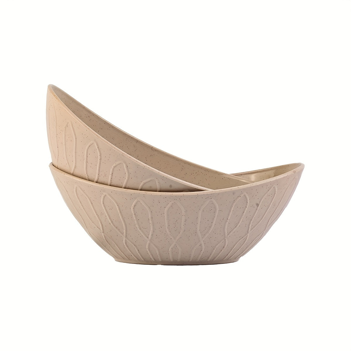 2 Unbreakable bowls shaped like yuanbao, ideal for oatmeal, salads, and pasta in the kitchen and dining area.