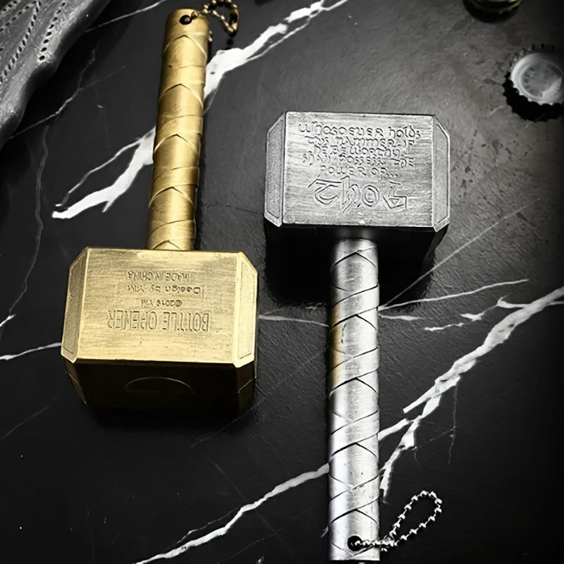 Thors Mighty Hammer bottle opener, unique design, durable plastic construction, perfect for parties and gatherings.