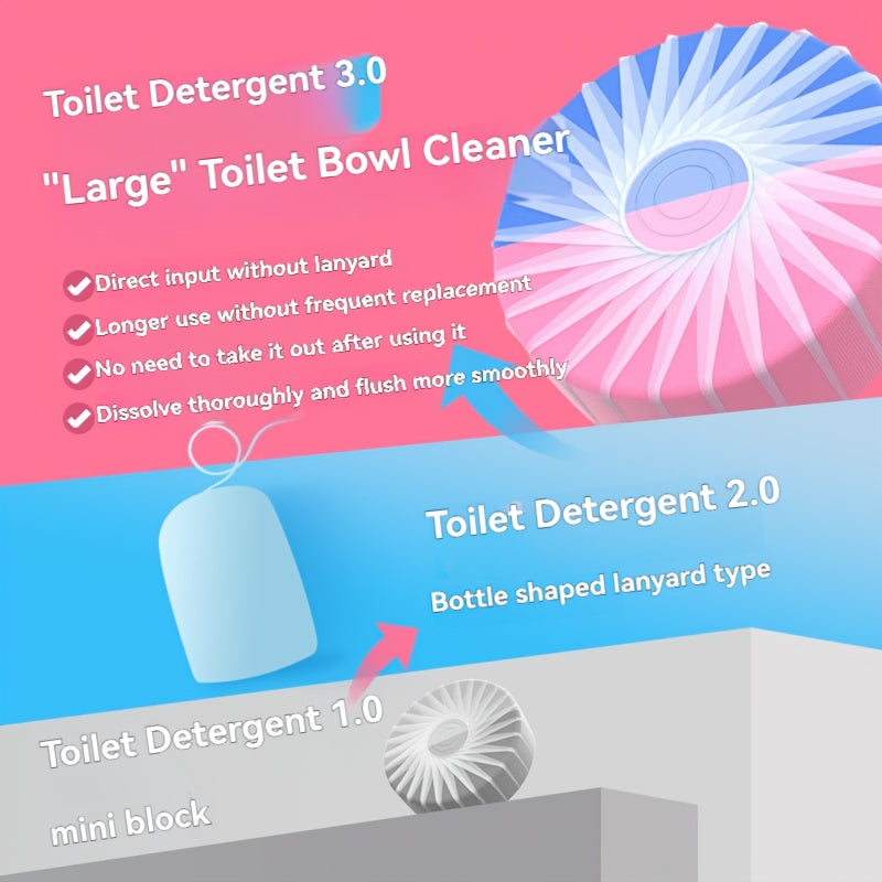 Long-Lasting 1000 Flushes 'Mighty Clean King' Toilet Bowl Cleaner Tablets with Dual-Color and Dual-Effect, Perfect for Home and Hotel Use. Essential Hotel Sanitation Supplies for Odor Control and Convenient Cleaning.