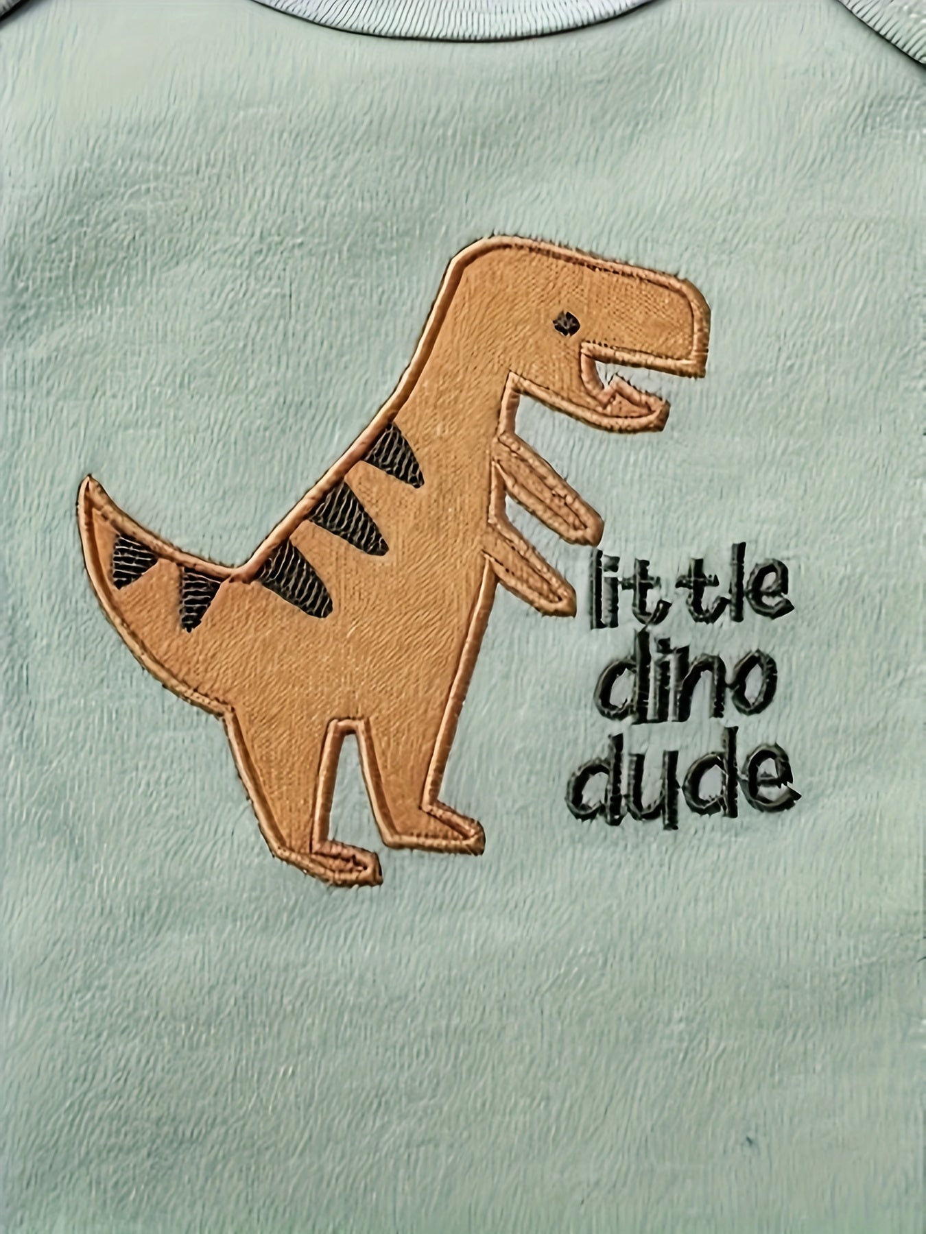 Baby's Dinosaur/Stripe Pattern Bodysuit