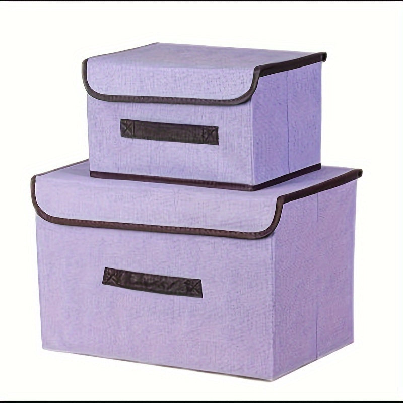 Rectangular Canvas Storage Boxes with Classic Design - Waterproof and Foldable, Ideal for Organizing Home, Kitchen, Closet, Clothing, Toys, Miscellaneous Items, and Under-Bed Storage.