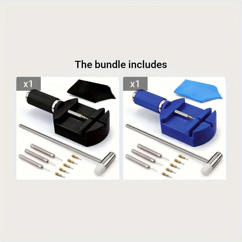 Watch Link Removal Tool Kit - 11 pieces Set, includes Tool for Watch Band Strap Adjustment, Chain Pin Remover, and Bracelet Sizing. Perfect for Watch Repair and makes an Excellent Gift Choice