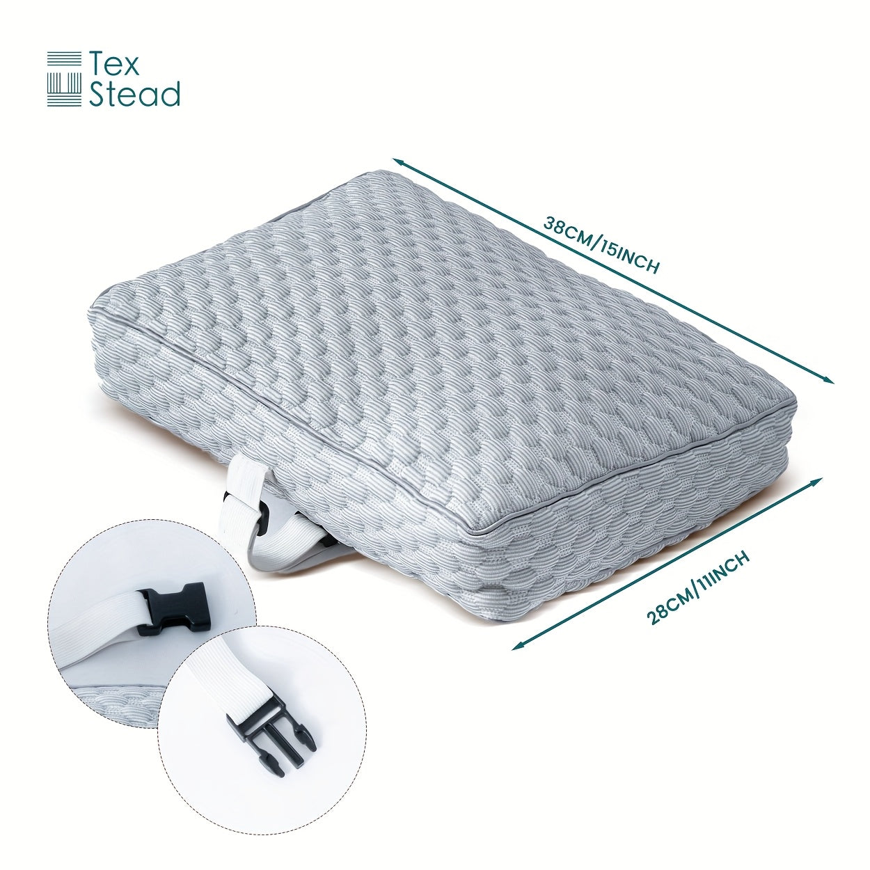 Portable, Machine Washable Leg Support Pillow Designed for Side Sleepers - Grey Color, Polyester Fiber Fill