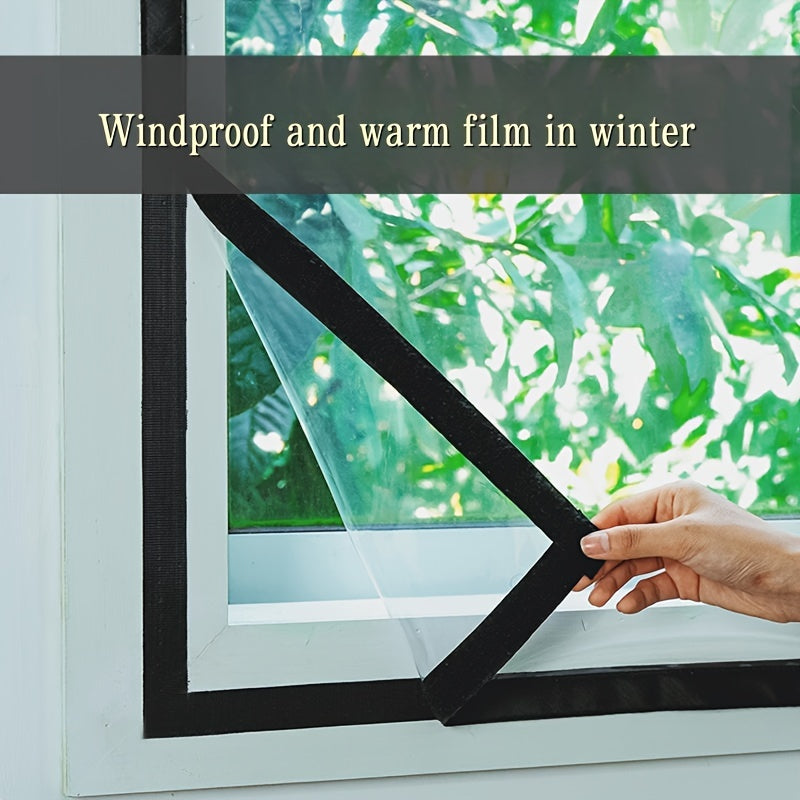 1pc Thermal Insulation Window Film: Windproof, leak-proof, transparent for sunlight passage. Fits glass, wood, aluminum windows in home, kitchen, bedroom.