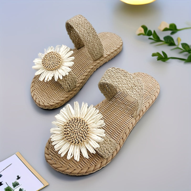 Dainty Daisy Slipper: Flat-bottomed, outdoor beach slipper. Lightweight, quick-drying, and anti-slip EVA material.