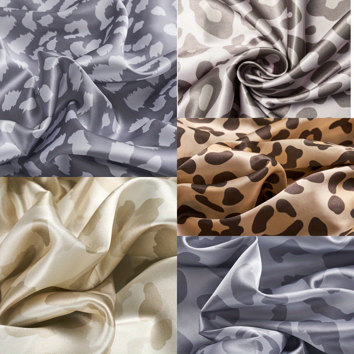 Two pieces of satin pillowcases with leopard print design