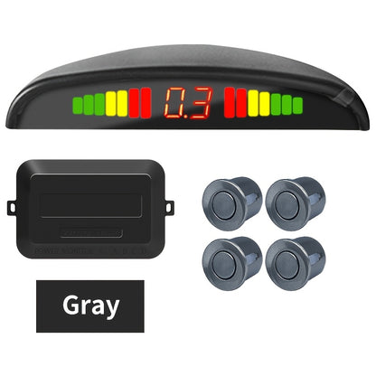 Hippcron Parking Sensor Kit: 4 probes, LED indicator, easy install, ultrasound detection, includes drill saw & 8 colors - Improve driving safety.