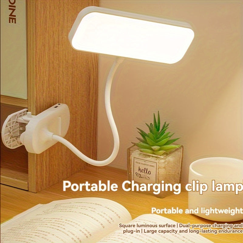 LED Desk Lamp with Dimmable Light, Adjustable Color Temperature, Bendable Neck, Touch Control, Clip-on Design, Dual Power USB/Battery, 800mAh Lithium - perfect for Bedroom, Home Office