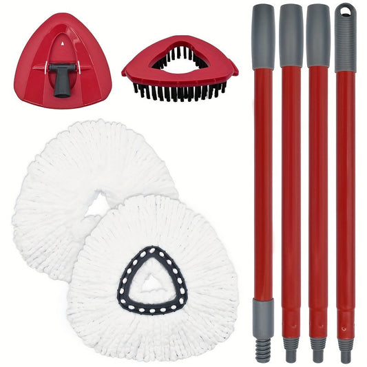 Upgrade your cleaning routine with our Microfiber Spin Mop Replacement Heads, featuring a sturdy Metal Handle and Durable 4-Section Iron Pole. Compatible with most systems, this Essential Home Cleaning Kit will have your floors sparkling in no time.