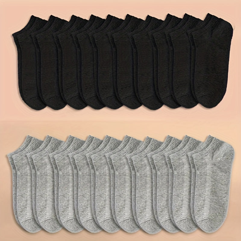 10 pairs of soft and lightweight unisex ankle socks, suitable for women