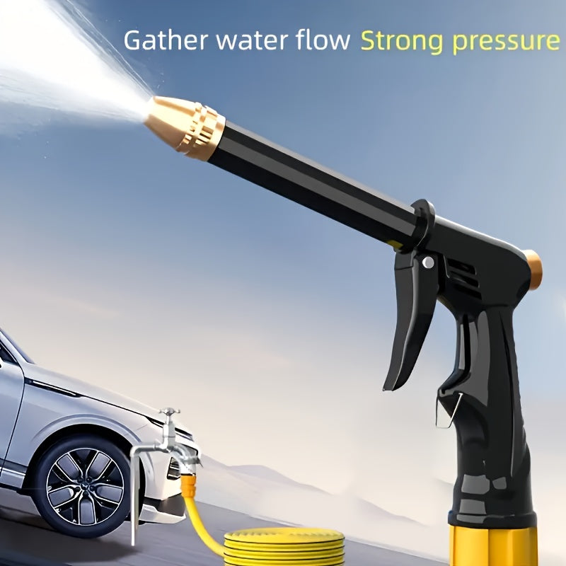 PVC Water Gun Set with 5m Hose - Ideal for Car Washing, Cleaning, and Watering - Essential for Outdoor Use.