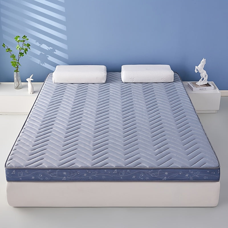 Orthopedic 3D Latex Memory Foam Mattress Topper with Quilted Design, Soft and Breathable, Pressure-Relieving Sleep Experience, Polyester Cover, No Power Needed