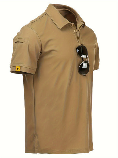 Men's Tactical Shirt for Summer Outdoor Activities such as Hiking, Fishing, and Camping