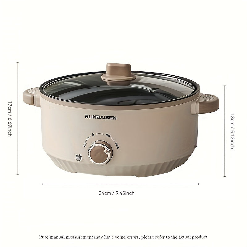 Electric boiling pot with power mode, European standard plug, 220V-240V, made of PP material, food-contact safe, no battery.