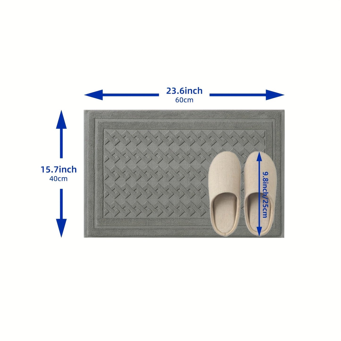 High-end 5-Star Hotel Quality Non-Slip Bath Mat - Absorbent, Machine Washable, Square Design with Striped/Solid Color Options, Low Pile for Home & Bathroom Safety, Luxury Bathroom Rug