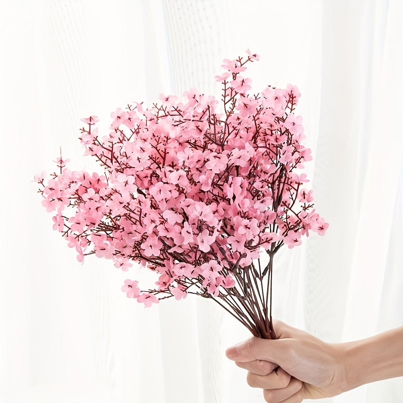 4 Lifelike Artificial Cherry Blossom Flowers - Ideal for Weddings, Engagements, and Home Decor.