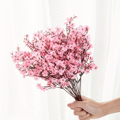 4 Lifelike Artificial Cherry Blossom Flowers - Ideal for Weddings, Engagements, and Home Decor.