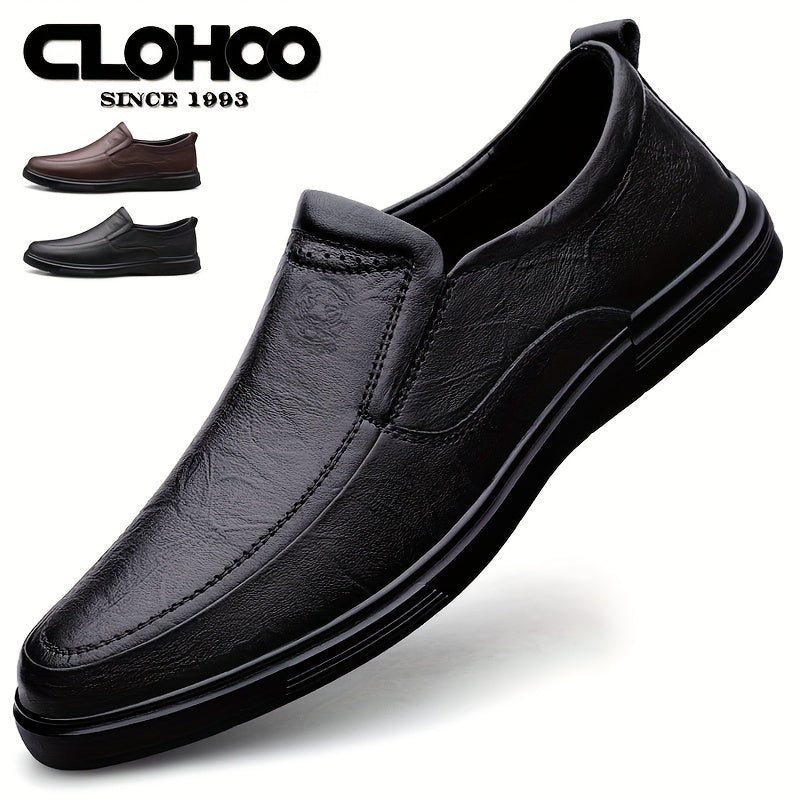 CLOHOO Men's Handmade Slip On Loafer Shoes