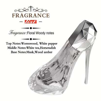 Elegant high heel-inspired women's perfume with a refreshing floral scent, formaldehyde-free, perfect for dates & parties, great for birthdays or Valentine's, 3.4oz liquid volume.