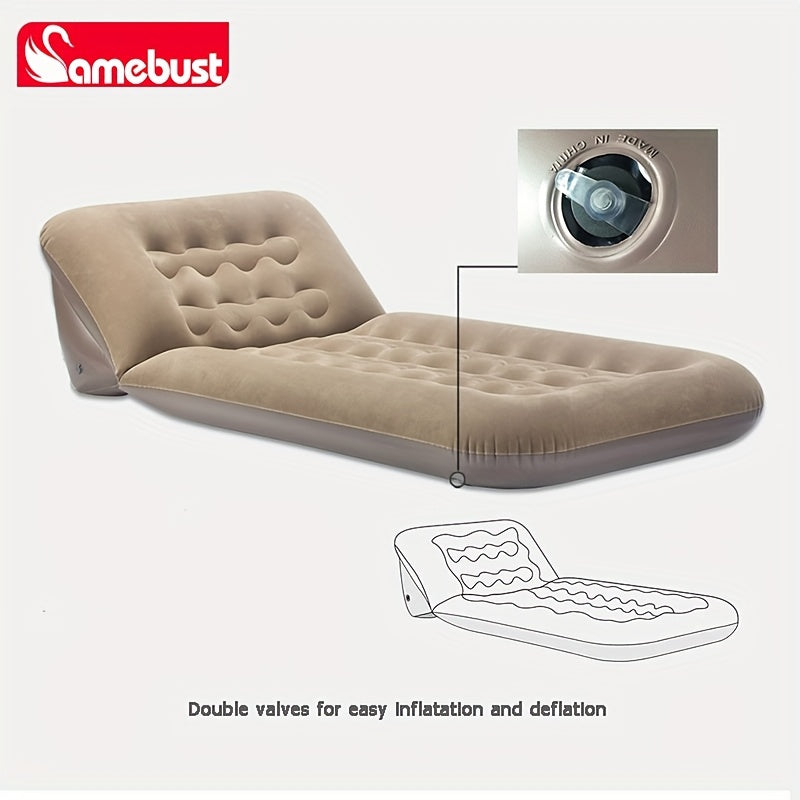 Adjustable Airbed that Transforms into Inflatable Sofa, Single Foldable Mattress, Hand Washable Lounger for Any Room