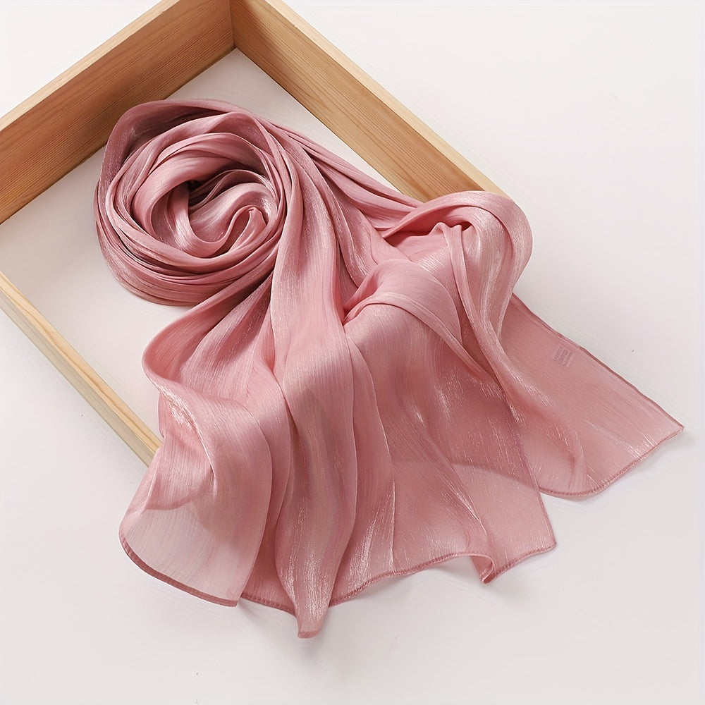 Pleated crinkled design hijab with glitter chiffon for elegant Muslim headwear.