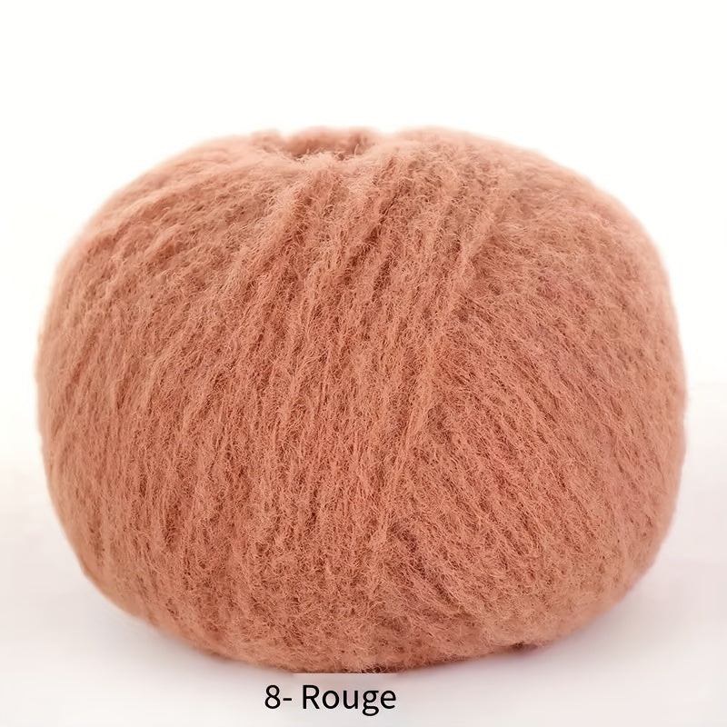 Soft velvet yarn roll made of skin-friendly nylon fiber, 40g mixed color, perfect for DIY hand-knitted plush items like dolls, scarves, blankets, hats, and small accessories.