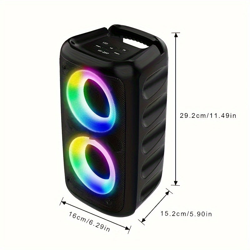 HY-3317 Wireless Speaker with Subwoofer, Stereo Speaker, Outdoor Speaker for Parties, with Mini Disco Lights, supports Wireless/TWS/TF/AUX/MIC.