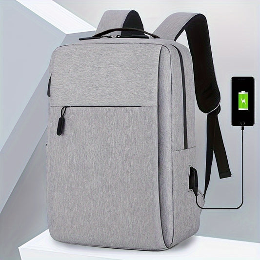 Grey laptop backpack with adjustable strap, zipper closure, and lace-up design. Perfect for school, outdoor, or as a Valentines gift.