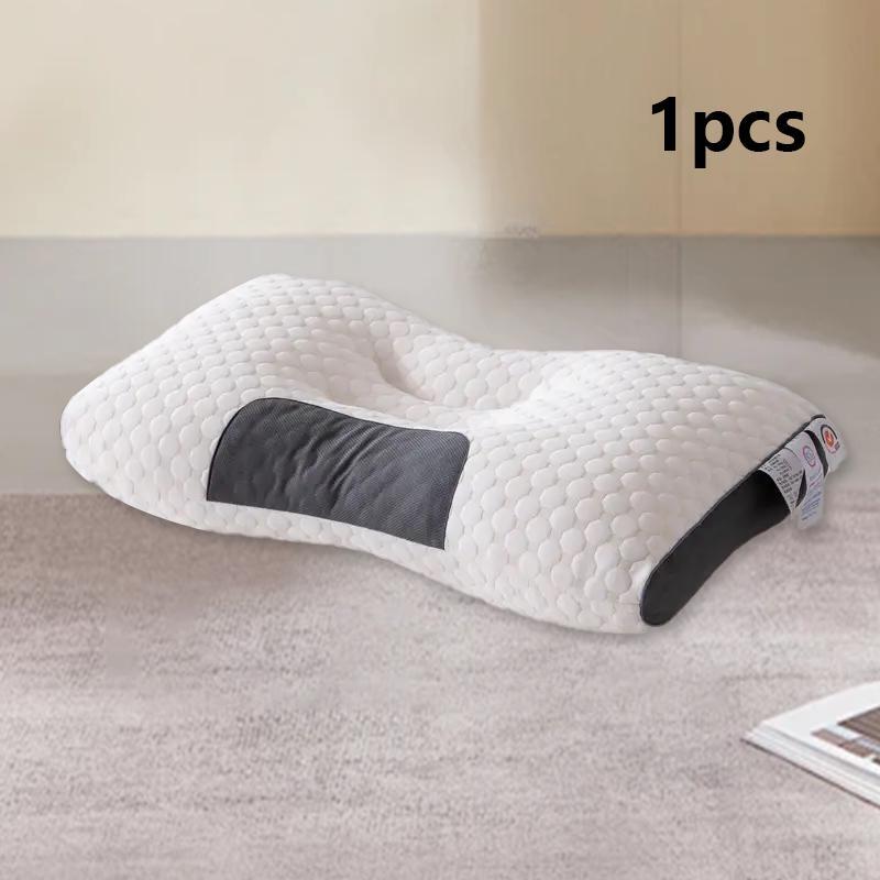 Ergonomic Cervical Neck Support Pillows for Spine Alignment and Deep Sleep - Choose from 1 or 2 pieces. Designed for Comfortable Side and Back Sleeping, these pillows are Durable and Machine Washable. Made with Polyester Fiber for All-Season Comfort