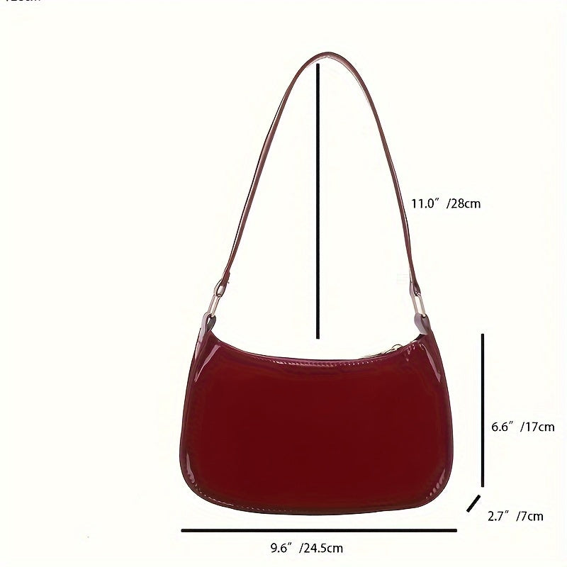 Vintage-style red handbag inspired by Hong Kong, unlined with fixed shoulder strap, perfect for casual outings.