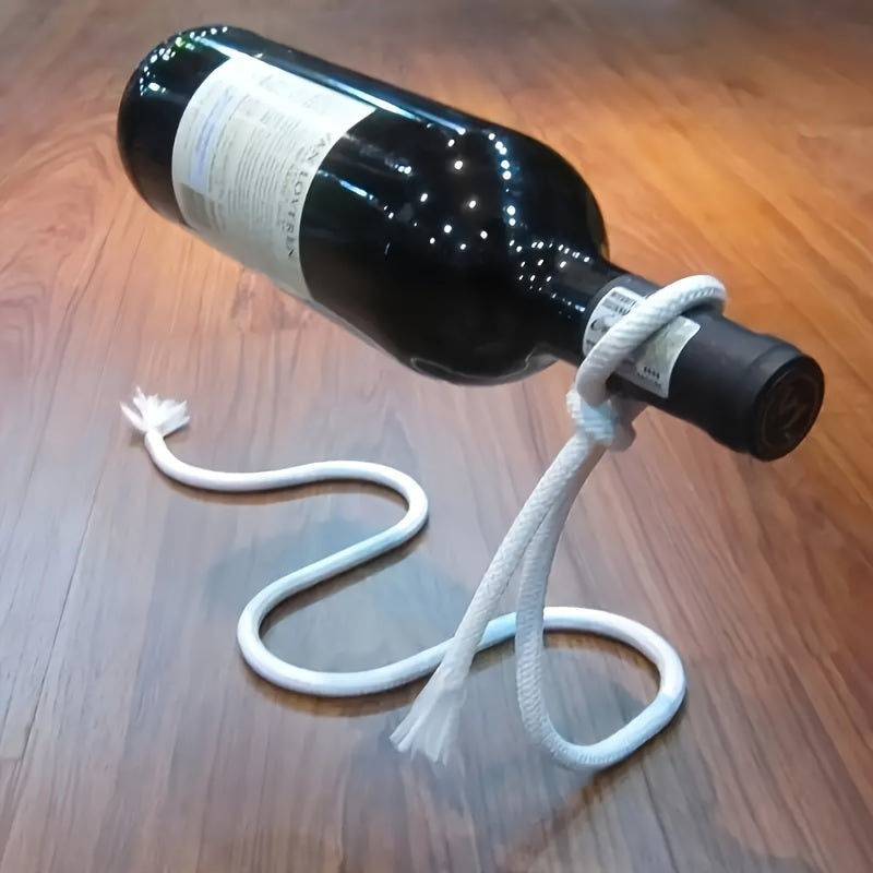 Elegant metal wine bottle holder for kitchen or dining room storage, ideal for home bar decor.