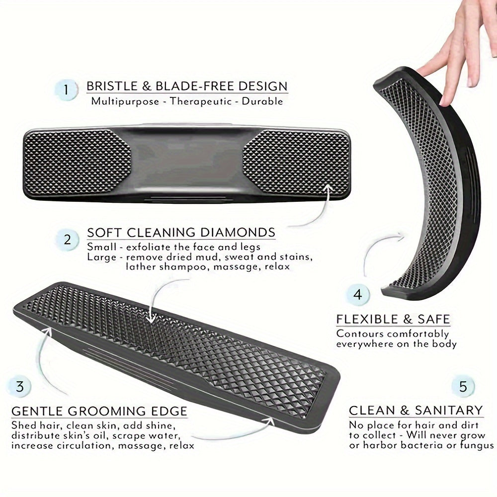 Durable ABS grooming brush for horses and dogs, perfect for shedding and detangling.